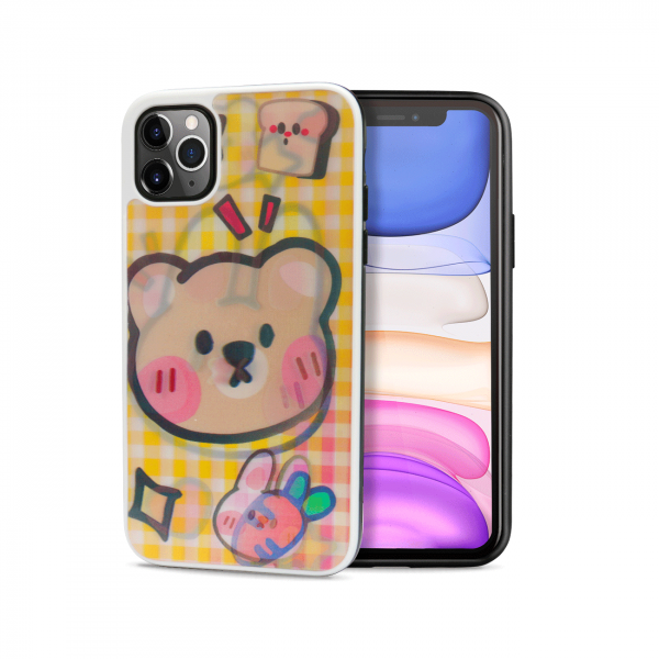 Wholesale iPhone 11 (6.1in) 3D Dynamic Change Lenticular Design Case (Bear - Bunny)